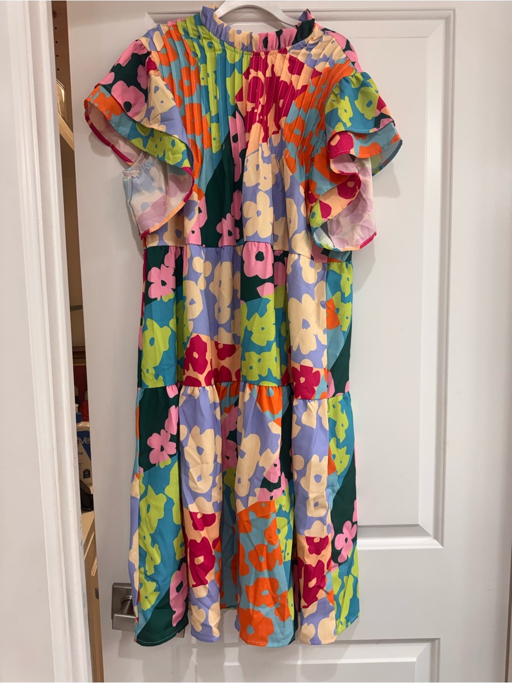 Multicolor Floral Tiered Dress
